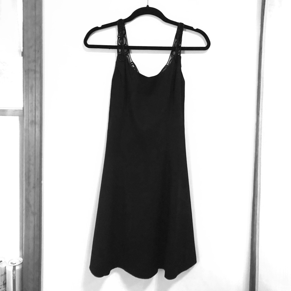 Sexy black lacy dress.